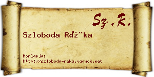 Szloboda Réka névjegykártya